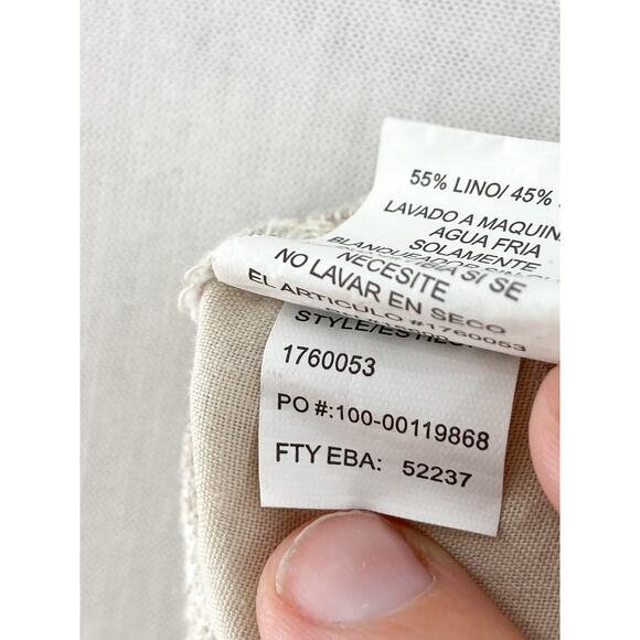 Briggs Women's Linen Blend Wide Leg Crop Pants sz XL Paperbag Waist High Rise - Picture 8 of 8